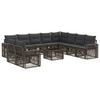 vidaXL Conjunto de sof&aacute;s de jard&iacute;n 11 uds. Gris y Gris Oscuro