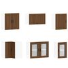 vidaXL Mueble cocina Porto roble marr&oacute;n 11 pzas madera contrachapada