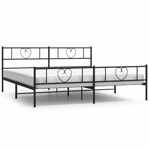 vidaXL Estructura cama sin colch&oacute;n con estribo metal negro 193x203 cm