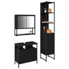 vidaXL Juego de muebles de ba&ntilde;o 3 pcs Roble Negro Madera contrachapada