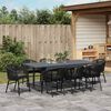vidaXL Conjunto de Comedor de Jard&iacute;n 9 pcs Negro rat&aacute;n sint&eacute;tico