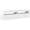 vidaXL Muebles de TV con luces LED 2 uds blanco brillante 75x35x40 cm