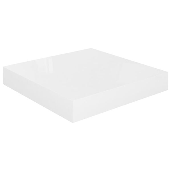 vidaXL Estante flotante de pared blanco brillante MDF 23x23,5x3,8 cm