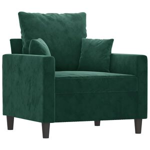 vidaXL Sill&oacute;n de terciopelo verde oscuro 60 cm