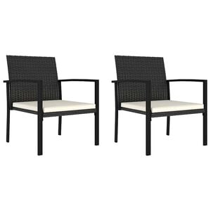 vidaXL Sillas de comedor de jard&iacute;n 2 unidades rat&aacute;n sint&eacute;tico negro