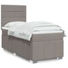 vidaXL Cama box spring con colch&oacute;n tela gris taupe 90x190 cm