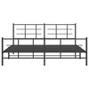 vidaXL Estructura cama sin colch&oacute;n con estribo metal negro 180x200 cm