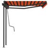vidaXL Toldo retr&aacute;ctil autom&aacute;tico con postes naranja y marr&oacute;n 3,5x2,5m