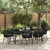 vidaXL Conjunto de Comedor de Jard&iacute;n 7 pcs Negro