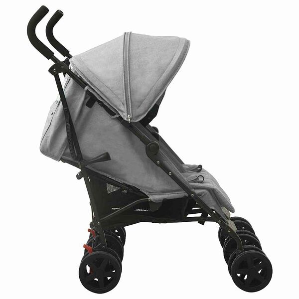 vidaXL Carrito para gemelos de acero gris claro