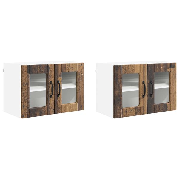 vidaXL Mueble de Cocina con estante 2 pcs Madera vieja 60 x 31 x 40 cm