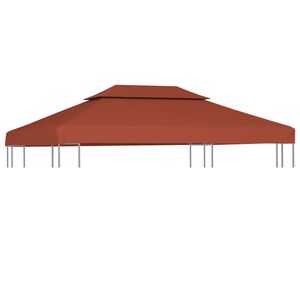 vidaXL Cubierta superior de cenador 2 niveles terracota 310 g/m&sup2; 4x3 m