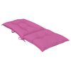 vidaXL Coj&iacute;n silla de jard&iacute;n respaldo alto 6 uds tela rosa 120x50x7 cm
