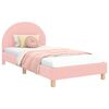 vidaXL Cama para ni&ntilde;os con cabecero Rosa 90 x 190 cm Tela de Oveja