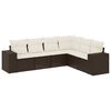 vidaXL Set sof&aacute;s de jard&iacute;n 6 piezas y cojines rat&aacute;n sint&eacute;tico marr&oacute;n