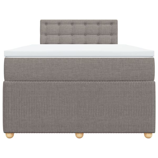 vidaXL Cama box spring con colch&oacute;n tela gris taupe 120x200 cm