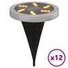 vidaXL Luces solares suelo jard&iacute;n con pico tierra blanco c&aacute;lido 12 uds