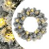 vidaXL Corona de Navidad Verde y blanco &Oslash; 30 cm PVC 25 LED