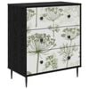 vidaXL Cajonera GOTHA Estampado de &aacute;rbol verde 66 x 36,5 x 76 cm