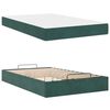 vidaXL Estructura de cama con colch&oacute;n 2 pcs Verde Terciopelo