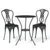 vidaXL Mesa y sillas de bistr&oacute; 3 piezas aluminio fundido negro
