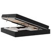 vidaXL Cama con almacenamiento y colch&oacute;n con colch&oacute;n 2 pcs Negro Cuero