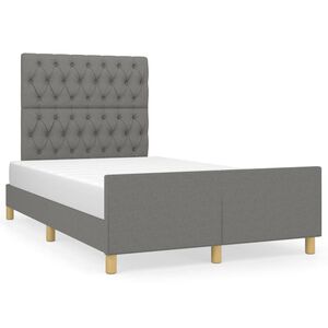 vidaXL Estructura de cama sin colch&oacute;n tela gris oscuro 120x200 cm