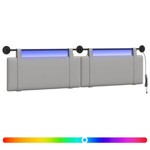 vidaXL Cabecero colgante Con luz LED Gris Nube Tela