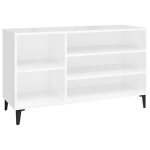 vidaXL Mueble zapatero madera contrachapada blanco brillo 102x36x60 cm