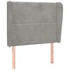 vidaXL Cabecero con orejas de terciopelo gris claro 93x23x118/128 cm