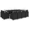 vidaXL Set comedor de jard&iacute;n 13 piezas y cojines rat&aacute;n sint&eacute;tico negro
