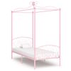 vidaXL Estructura cama con dosel sin colch&oacute;n metal rosa 100x200 cm
