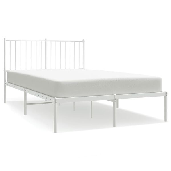 vidaXL Estructura cama sin colch&oacute;n con cabecero metal blanco 120x190cm