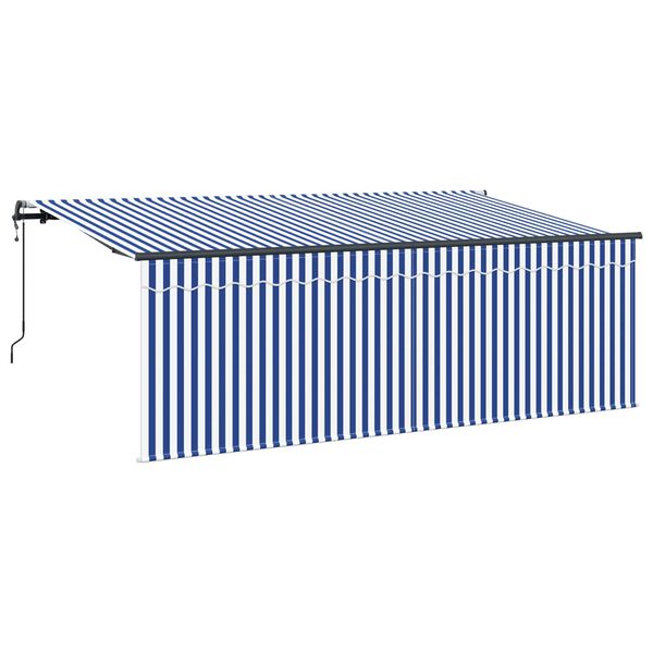 vidaXL Toldo Retr&aacute;ctil Azul y 400 x 200 cm Poli&eacute;ster y Aluminio