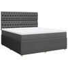 vidaXL Cama box spring con colch&oacute;n tela gris oscuro 180x200 cm