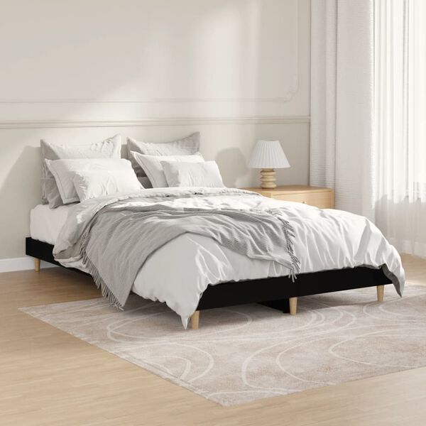 vidaXL Estructura de cama madera de ingenier&iacute;a negra 120x190 cm