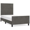 vidaXL Estructura de cama sin colch&oacute;n terciopelo gris oscuro 90x200 cm