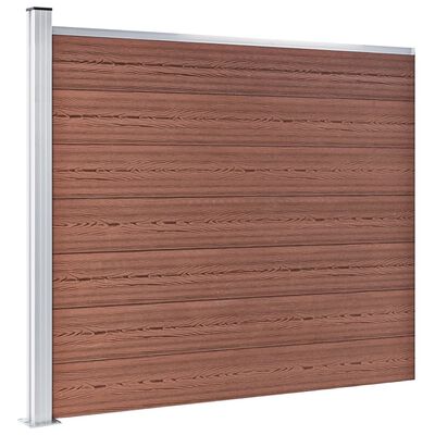 vidaXL Set de panel de valla WPC marrón 526x146 cm