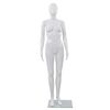 vidaXL Maniquí de mujer completo base de vidrio blanco brillante 175cm