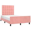 vidaXL Estructura de cama sin colch&oacute;n terciopelo rosa 120x200 cm