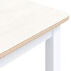 vidaXL Mesa de comedor madera de caucho blanco y marr&oacute;n 114x71x75 cm