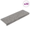 vidaXL Alfombrillas para escaleras, 20 unidades, 65x21x4 cm, color gris, rectangulares, con borde
