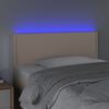 vidaXL Cabecero con LED cuero sintético color capuchino 80x5x78/88 cm