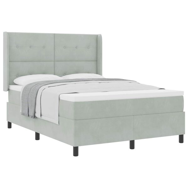 vidaXL Cama tipo Box Spring Gris claro 160 x 200 cm Terciopelo