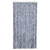 vidaXL Cortina mosquitera chenilla azul blanco y plateado 100x220 cm