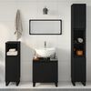 vidaXL Juego de muebles de ba&ntilde;o Montaje en la pared 3 pcs Roble Negro