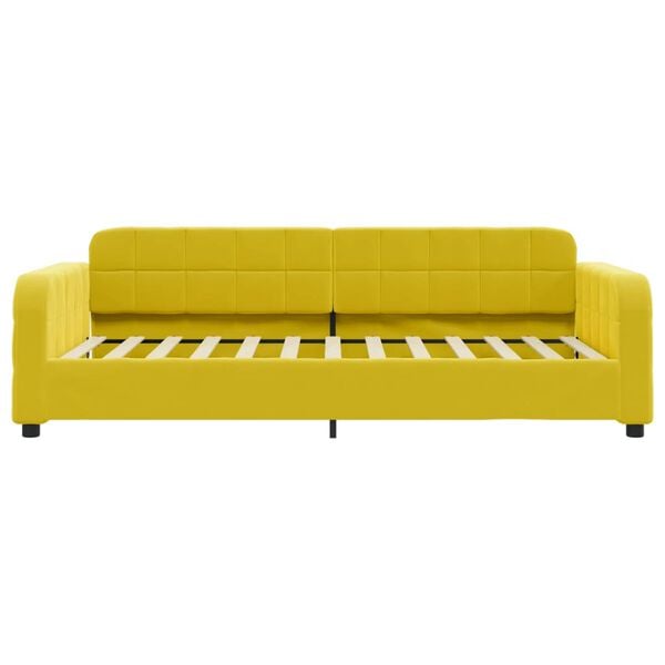 vidaXL Sofá cama sin colchón terciopelo amarillo 100x200 cm