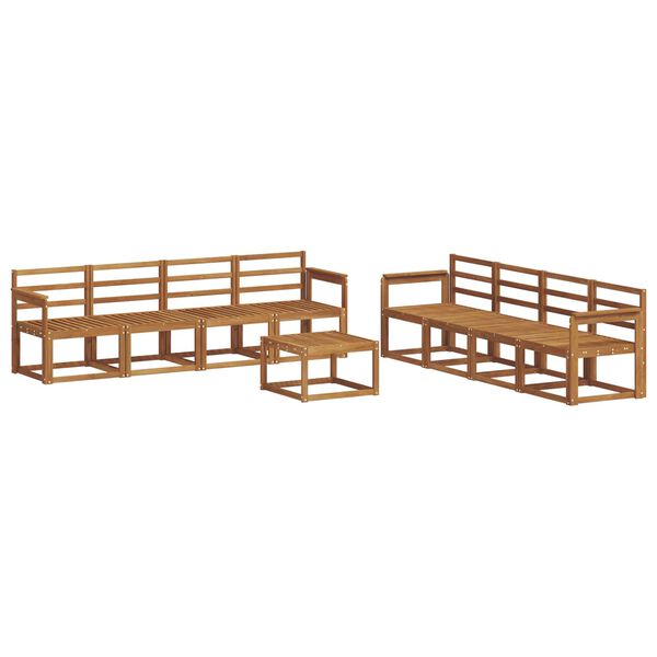 vidaXL Conjunto de sof&aacute;s de exterior 9 pcs Natural