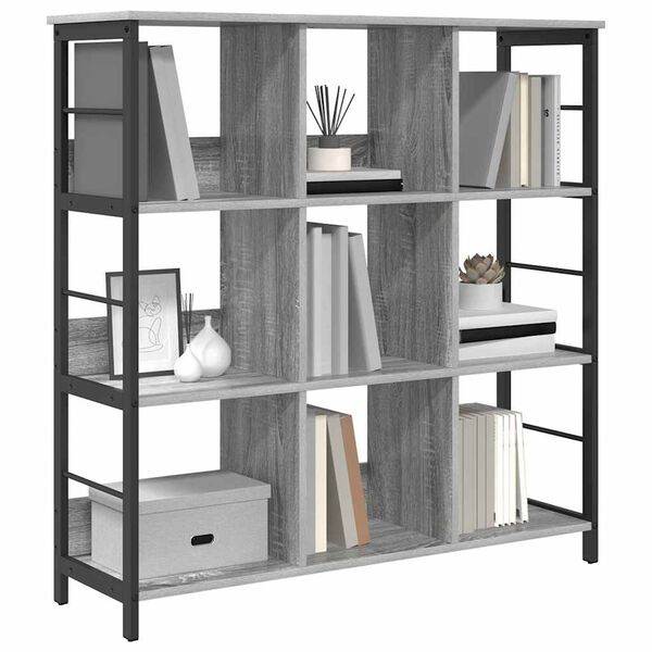 vidaXL Estante de libros Gris Sonoma 102 x 32 x 104,5 cm