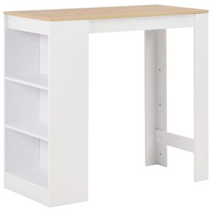 vidaXL Mesa alta de cocina con estanter&iacute;a blanca 110x50x103 cm